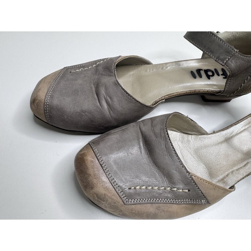 Fidji Two Tone Leather Mary Jane Shoes Size 39 EU 8 US - Picture 14 of 16